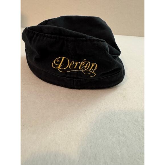 House of Dereon Vintage Cadet Military Cap Beyonce Hip Hop Black Gold Filigree main image 5